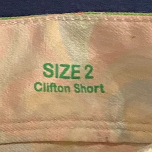 Lilly Pulitzer Clifton Shorts Size 2 Chin Chin Pink Green Paisley Cuffed Monkey - Picture 6 of 6